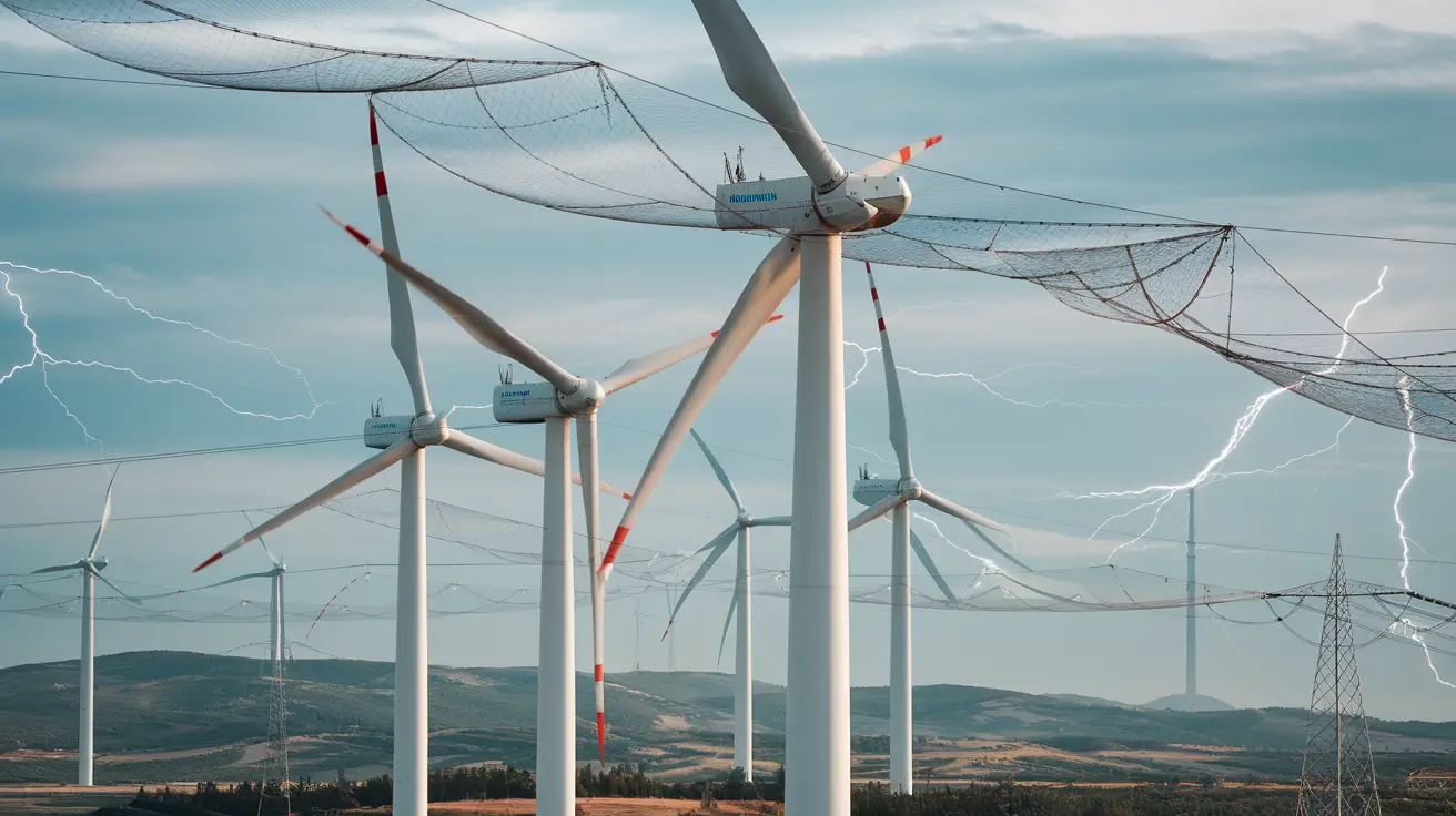 Lightning protection net for wind power generation